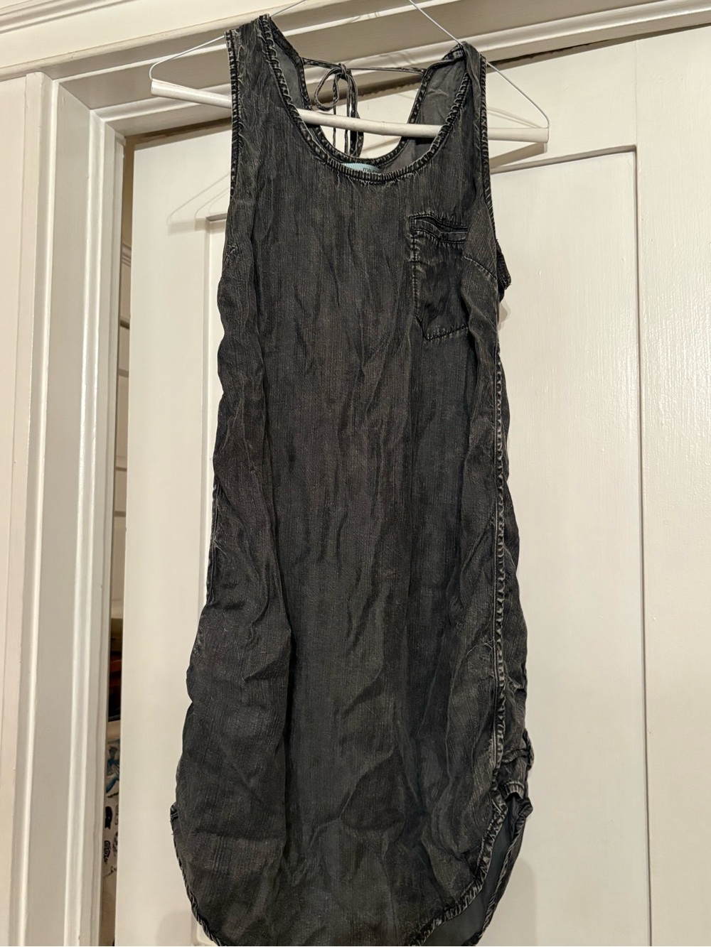 Maurice Sleeveless Soft Black Denim Dress